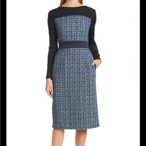 BOSS Danopus Blue Tweed dress